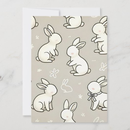 Laat mama Ear Hop Blue Pink Bunny Baby shower zijn Kaart (Achterkant)