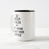 Laat mama genieten van haar Moederdag-Humor Tweekleurige Koffiemok (Voorkant links)