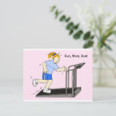 Laat mama met Lady op Treadmill lopen Briefkaart (Staand voorkant)
