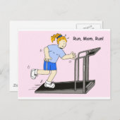 Laat mama met Lady op Treadmill lopen Briefkaart (Voorkant / Achterkant)