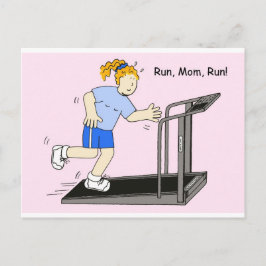 Laat mama met Lady op Treadmill lopen Briefkaart