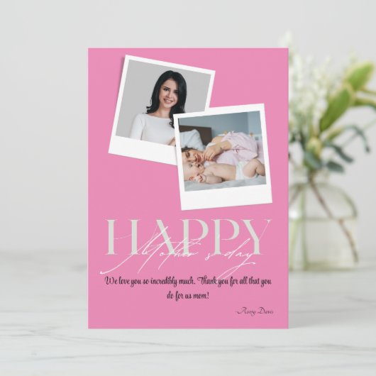 Laat mama weten dat je om haar geeft: Gepersonalis Feestdagenkaart (Staand voorkant)