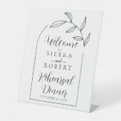 Laat Manuscript Minimale Rehearsal Inheems Onthaal Reclamebord Met Voetstuk (Voorkant)