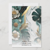 Laat Marmeren Monstera Emerald Groen en Gouden Bru Kaart (Achterkant)