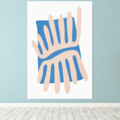 Laat Matisse Abstract geïnspireerd in blauw en zan Canvas Afdruk (Insitu (Houten vloer))
