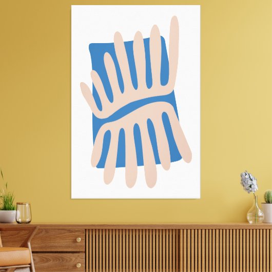 Laat Matisse Abstract geïnspireerd in blauw en zan Canvas Afdruk (Insitu (Woonkamer))