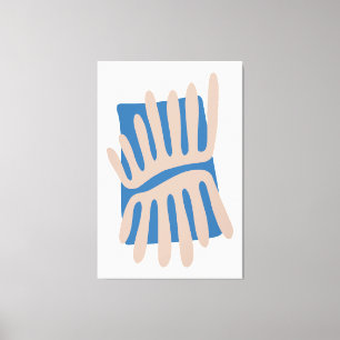 Laat Matisse Abstract geïnspireerd in blauw en zan Canvas Afdruk
