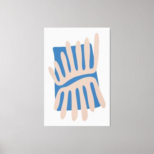 Laat Matisse Abstract geïnspireerd in blauw en zan Canvas Afdruk (Voorkant)