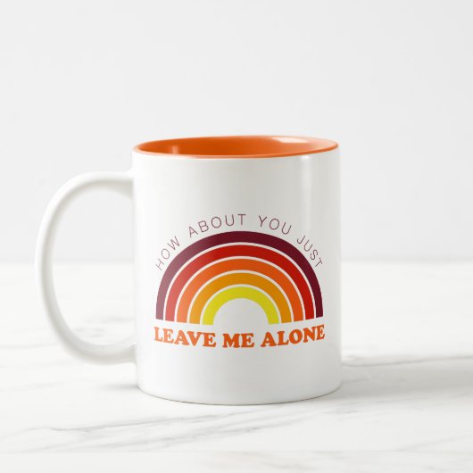 Laat me alleen Funny Rainbow Two-Tone Mok (Links)