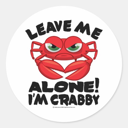 Laat me alleen, ik ben Crabby Ronde Sticker (Voorkant)