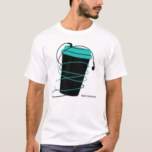 Laat Me Alleen Koffiekop Oordopjes Illustratie T-shirt