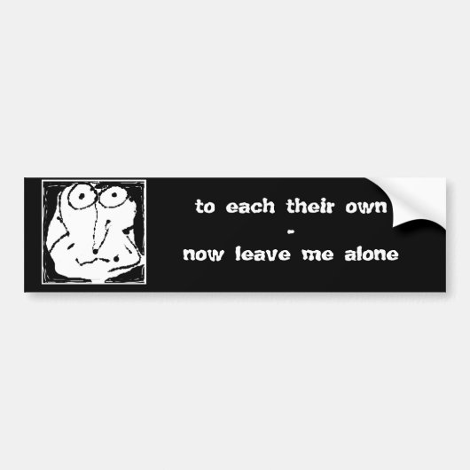 laat me alleen met de bumper sticker (Voorkant)