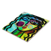 Laat me alleen Oorspronkelijke Abstracte Kunst Tegeltje (Zijkant)