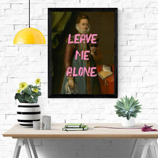 Laat me alleen Pop Art Painting Bookish Girl Perfect Poster