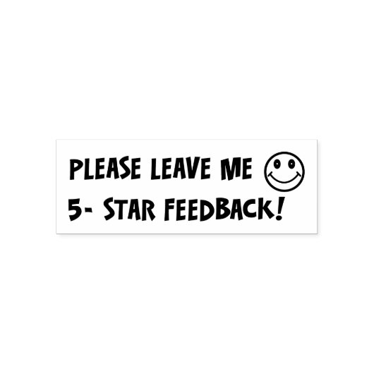 Laat me alsjeblieft 5-sterren Feedback Face Emoji  Zelfinktende Stempel (Design)