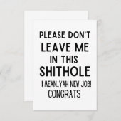 Laat me alsjeblieft niet achter... Grappig medewer Aankondiging (Voorkant / Achterkant)