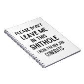 Laat me alsjeblieft niet achter... Grappig medewer Notitieboek (Rechterzijde)