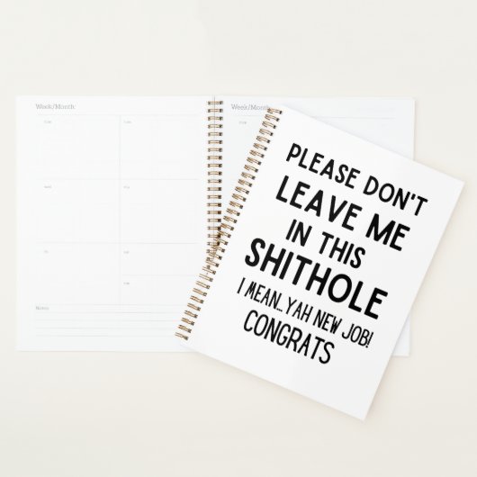 Laat me alsjeblieft niet achter... Grappig medewer Planner (Display)