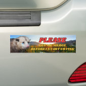 Laat me alsjeblieft samenvoegen voordat ik begin t bumpersticker (Op auto)