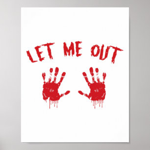 Laat me Bloody Hand Print Zwanger Halloween Co