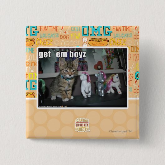 Laat me boyz vierkante button 5,1 cm (Voorkant)