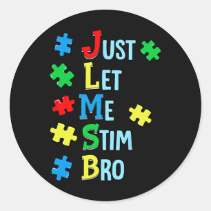 Laat me Bro Autisme Bewustzijn Autistisch Kind Sti Ronde Sticker