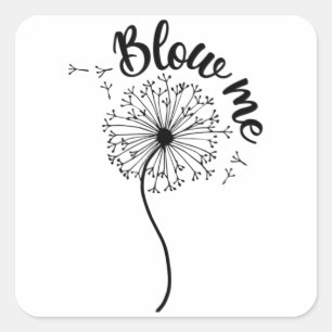 Laat me Dandelion-ventilator een Wish.pn maken Vierkante Sticker