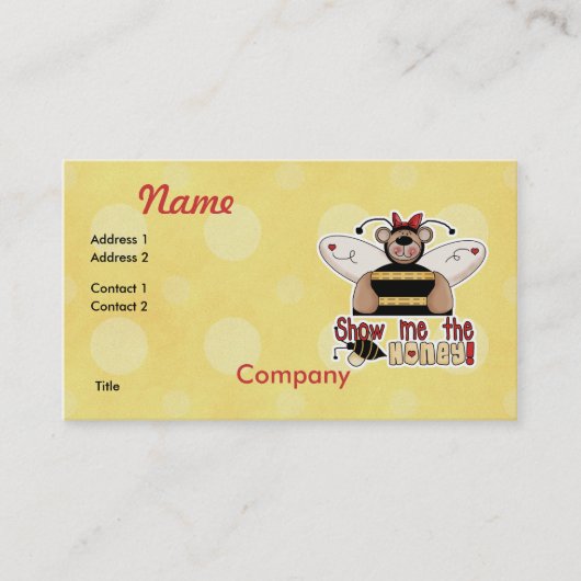 Laat me de honing Bumble Bear zien Visitekaartje (Voorkant)
