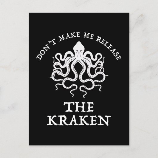 Laat me de Kraken niet vrijgeven Briefkaart (Voorkant)