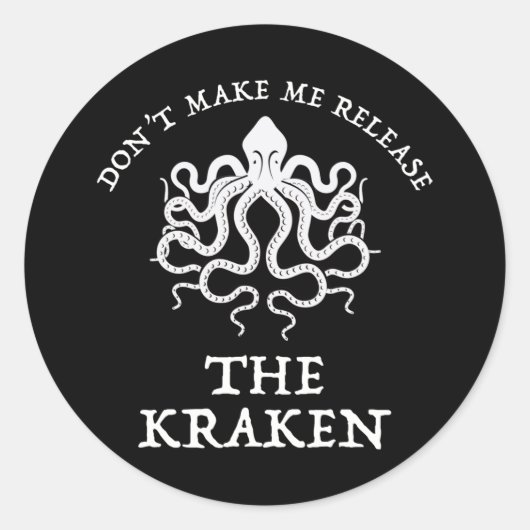 Laat me de Kraken niet vrijgeven Ronde Sticker (Voorkant)