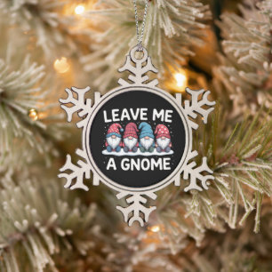 Laat Me Een Gnome Kerstmis Pyjama Vakantie Tin Sneeuwvlok Ornament