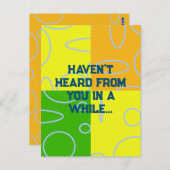 Laat me een leuke retro quad cirkels achter briefkaart (Voorkant / Achterkant)