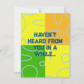 Laat me een leuke retro quad cirkels achter briefkaart