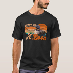 Laat me een Loon Bird Watcher Retro Sunset T-shirt