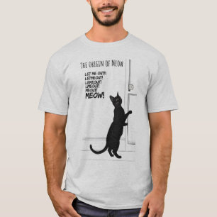 Laat me eruit miauwen het uit grappige kat huilen  t-shirt