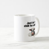 Laat me even chillen. Grappige Koe Koffiemok (Voorkant rechts)