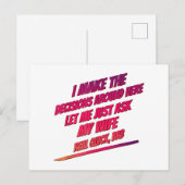 Laat Me Even Mijn Vrouw Vragen - Echtgenoot Grappi Briefkaart (Voorkant / Achterkant)