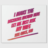 Laat me gewoon vragen mijn vrouw - man grappige Hu Cadeaupapier (Vlak)