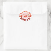 Laat me glimlachen ronde sticker (Tas)