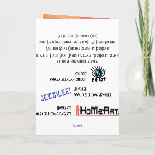 Laat me helpen (de Kaart van de Vriendschap) (Achterkant)