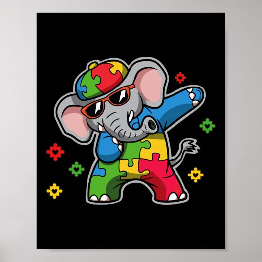 Laat me het autisme-bewustzijn van de olifant stim poster (Voorkant)