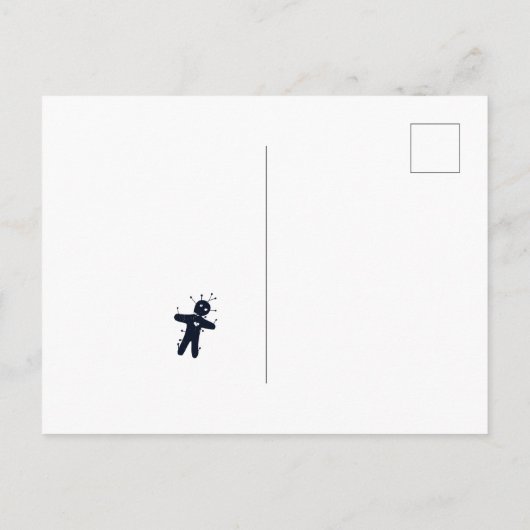 Laat me het niet doen - grappige Voodoo Doll Briefkaart (Achterkant)