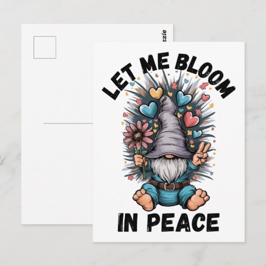Laat me in vrede bloeien briefkaart (Voorkant / Achterkant)