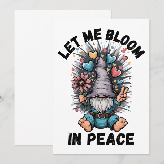 Laat me in vrede bloeien kaart (Voorkant / Achterkant)