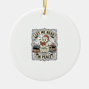 Laat Me In Vrede Lezen Geest Boekliefhebber Hallow Keramisch Ornament