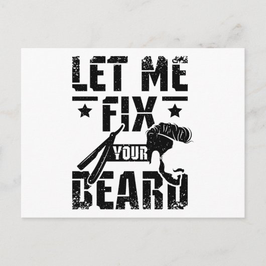 Laat me je baard herstellen briefkaart (Voorkant)