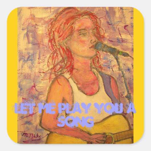 laat me je een lied spelen vierkante sticker (Voorkant)