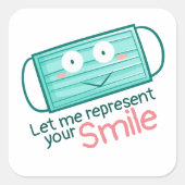  Laat me je glimlach voorstellen Vierkante Sticker (Voorkant)