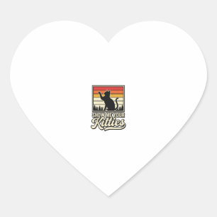 Laat me je katjes zien Vintage kattenliefhebber on Hart Sticker