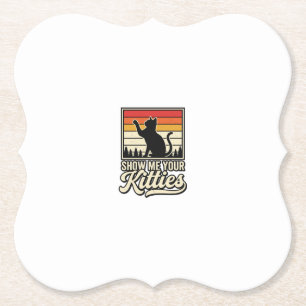 Laat me je katjes zien Vintage kattenliefhebber on Kartonnen Onderzetters